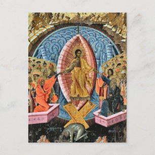 Cartão Postal Ícone cristão ortodoxo da Descida ao Hades
