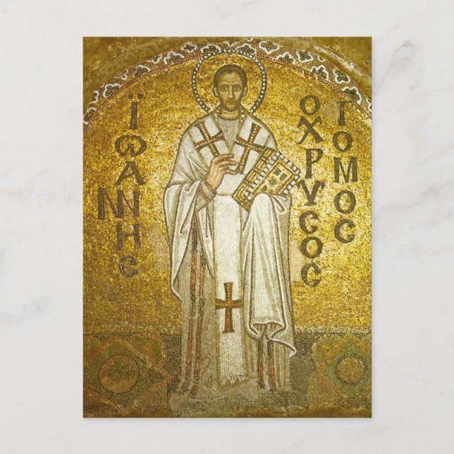 Cartão Postal Ícone Cristão Ortodoxo John Chrysostom (Frente)