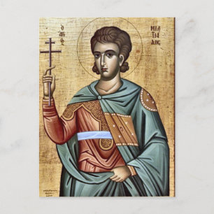 Cartão Postal Ícone Cristão Pope Miltiades Ortodoxo