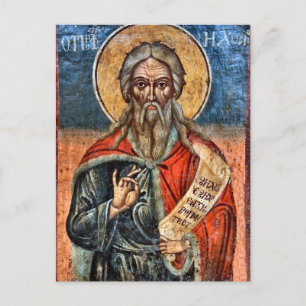 Cartão Postal Ícone Cristão Prophet Elijah Orthodox