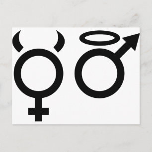 Cartão Postal ícone de anjo e demônio