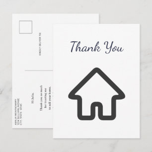 Cartão Postal Ícone de Casa de Imóveis Vendedor Obrigado