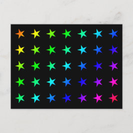 Cartão Postal Ícone de Estrelas Coloridas em Forma de Estrelas C