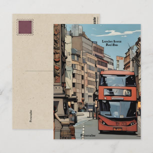 Cartão Postal Ícone de Ônibus Vermelho da Cidade de Londres Ingl
