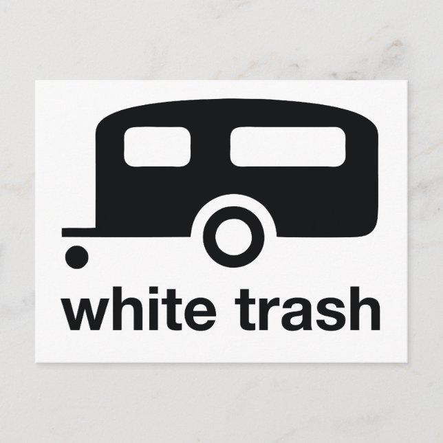 Cartão Postal Ícone do trailer branco Trash - parque do trailer (Frente)