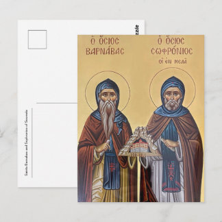 Cartão Postal Ícone dos Santos Barnabé e Sofrônio de Soumela