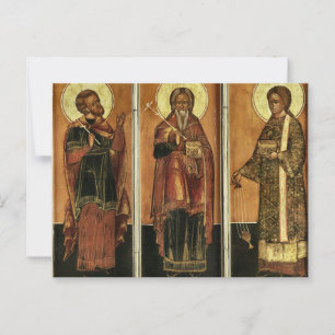 Cartão Postal Ícone dos santos Gurias, Samonas e Abibus Martyrs