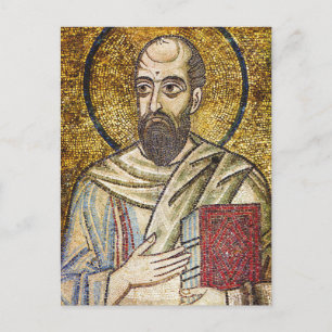 Cartão Postal Ícone Mosaico do Apóstolo Paul Bizantine