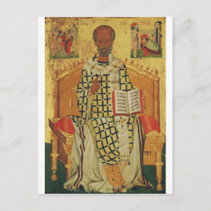 Cartão Postal Ícone Ortodoxo Bizantino de São Nicolau de Mira
