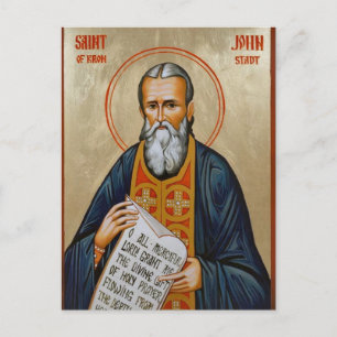Cartão Postal Ícone Ortodoxo Cristão de São João de Kronstadt