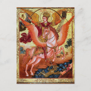 Cartão Postal Ícone Ortodoxo Cristão do Arcanjo Miguel