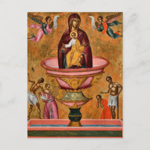 Cartão Postal Ícone Ortodoxo da Mãe da Fonte da Vida  