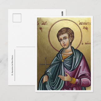 Cartão Postal Ícone Ortodoxo de St. Apóstolo o Novo-Mártir
