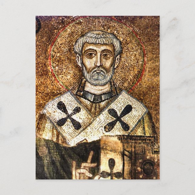 Cartão Postal Ícone Ortodoxo do Mosaico Bizantino (Frente)