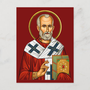 Cartão Postal Ícone ortodoxo do santo Nicholas 04
