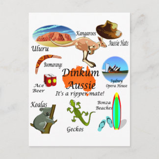 Cartão Postal Ícones Aussie