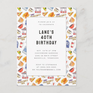 Cartão Postal Ícones de aquarela de Gilmore Girls para aniversár