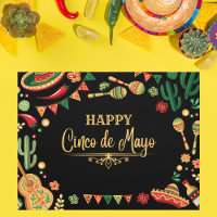 Ícones de Cinco Pretos Festivos de Mayo Fiesta