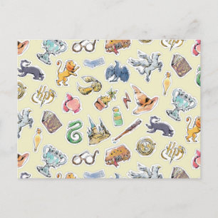 Cartão Postal Ícones de Harry Potter em Aquarela