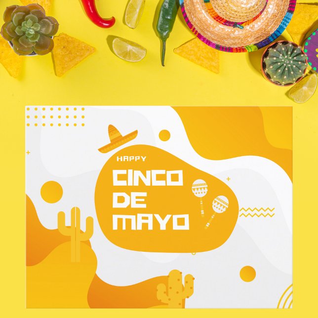 Cartão Postal Ícones modernos de fiesta Cinco de Mayo (Criador carregado)