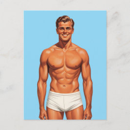 Cartão Postal Iconic Vigor: Solo Portrait in Retro Style