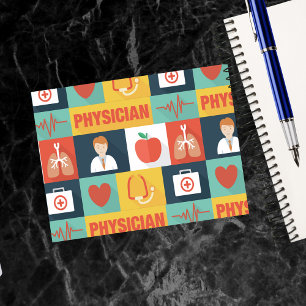 Cartão Postal Icónico profissional do médico projetado
