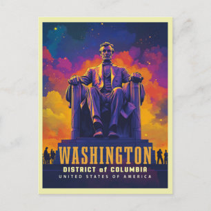 Cartão Postal Icônico Washington D.C. com Lincoln Memorial