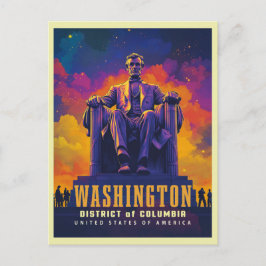 Cartão Postal Icônico Washington D.C. com Lincoln Memorial