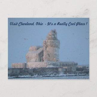 Cartão Postal Icy Lighthouse (Visit Cleveland) Postcard