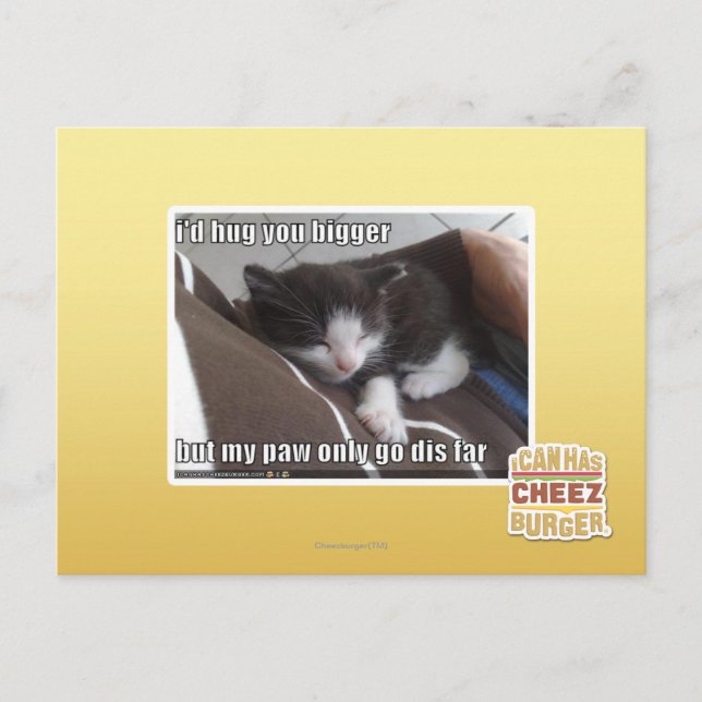 Cartão Postal I'd hug you bigger (Frente)