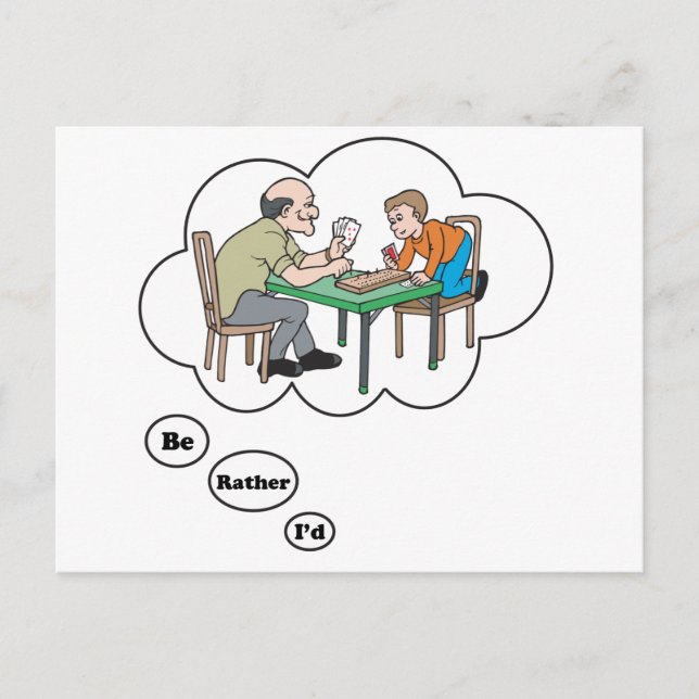 Cartão Postal I'd rather be playing Cribbage (Frente)