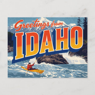 Cartão Postal Idaho Caiaque Águas Brancas