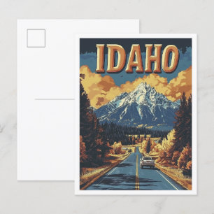 Cartão Postal Idaho USA Art Vintage Illustration Viagem