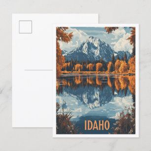 Cartão Postal Idaho USA Vintage Illustration Viagem