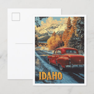 Cartão Postal Idaho USA Vintage Illustration Viagem