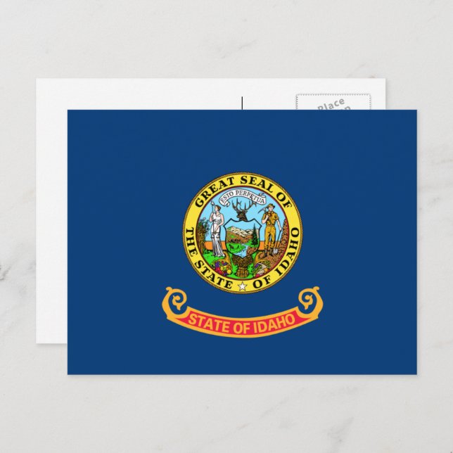 Cartão Postal Idahoan Flag, Bandeira do Idaho (Frente/Verso)