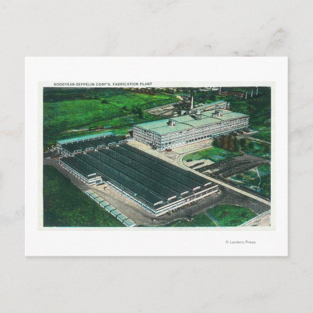 Cartão Postal Ideia aérea da fabricação do Goodyear-Zepelim (Frente)