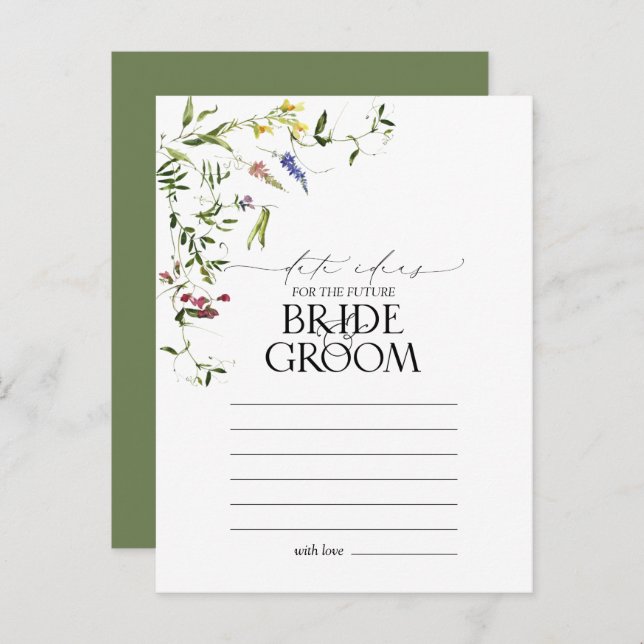 Cartão Postal Ideias de encontros românticos com aquarela de flo (Frente/Verso)