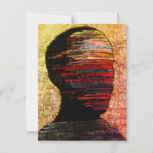 Cartão Postal Identidade Fragmentada – Arte Abstrata Colorida co