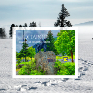 Cartão Postal Iditarod Trail Mile Zero, Traje Blazers Estátua