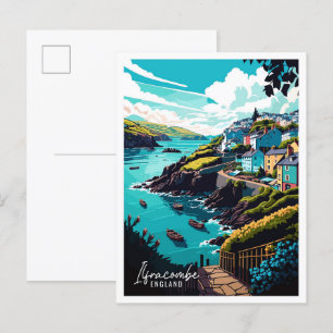 Cartão Postal Ifracombe England Art viagens vintage