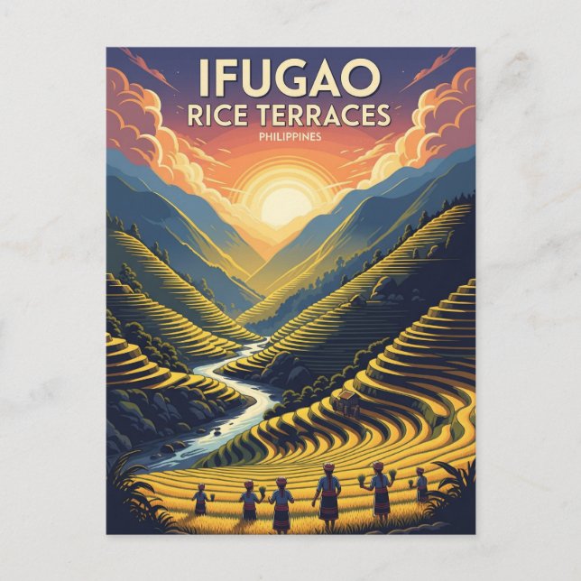 Cartão Postal Ifugao Rice Terraces Filipinas Viagem (Frente)