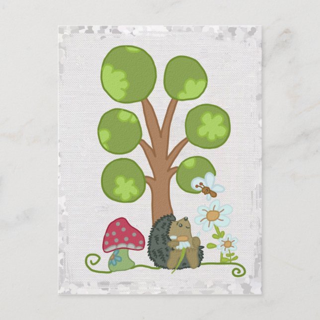 Cartão Postal Igel Unterm Baum (Frente)
