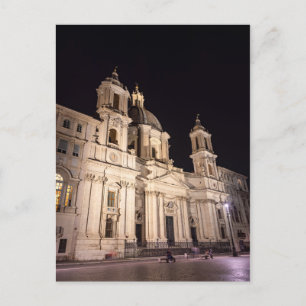 Cartão Postal Igreja Agnesa Sant na Piazza Navona - Roma