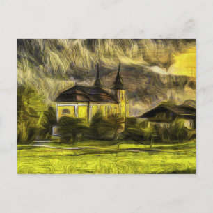 Cartão Postal Igreja Alps Austríaca Van Gogh