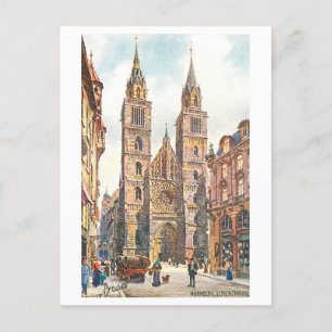 Cartão Postal Igreja Antiga de São Lourenço em Nuremberga