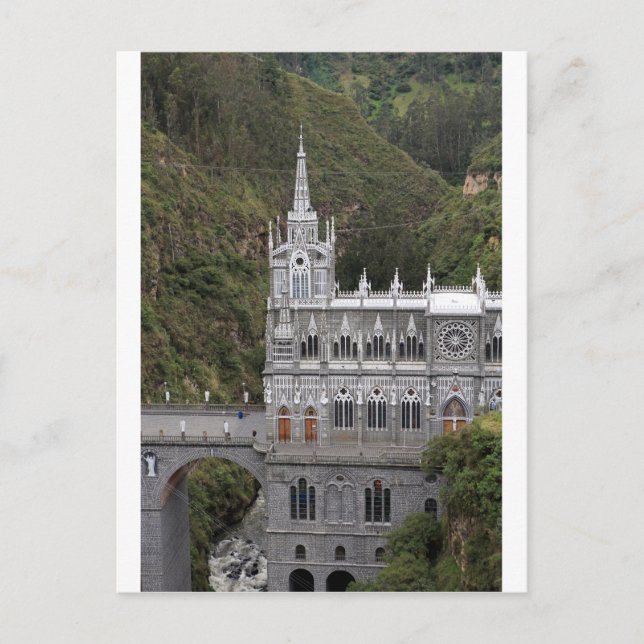 Cartão Postal Igreja Basílica de Las Lajas, Colômbia (Frente)