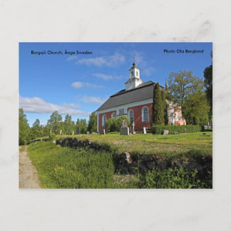 Cartão Postal Igreja Borgsjö, Suecia de Ånge, Pho...