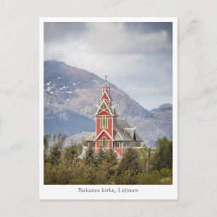 Cartão Postal Igreja Buksnes Lofoten Noruega