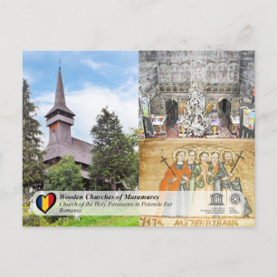 Cartão Postal Igreja da Santa Paraísa Poienile Izei